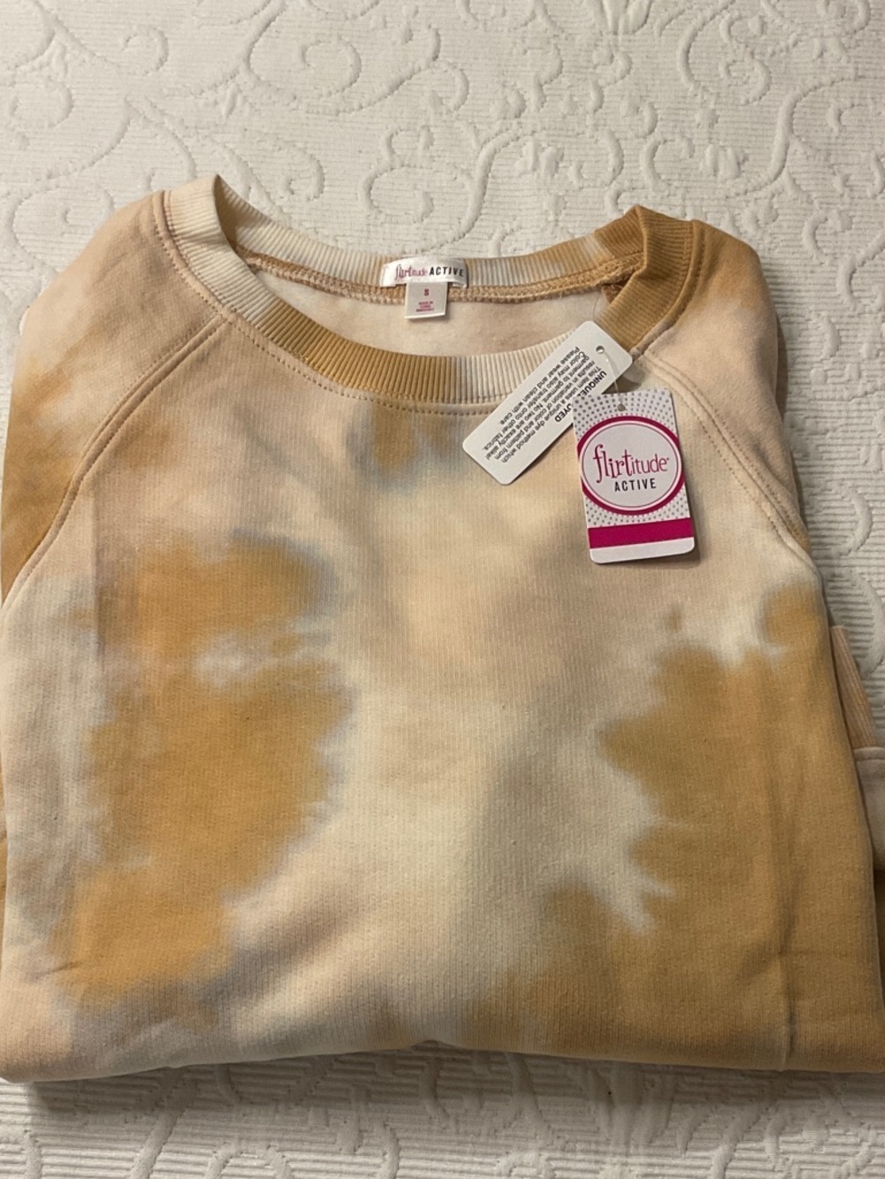 flirtitude Active Soft Tie-Dye Crewneck - Crop Sweatshirt. NWT
